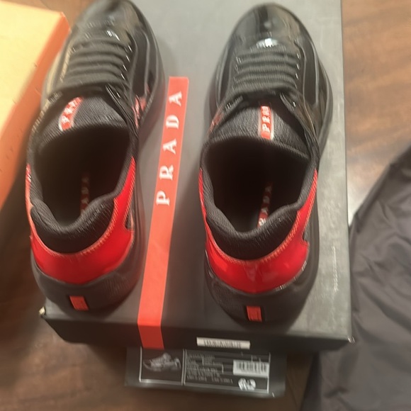 Prada Americas cup low-top sneakers-black and red - Picture 5 of 7